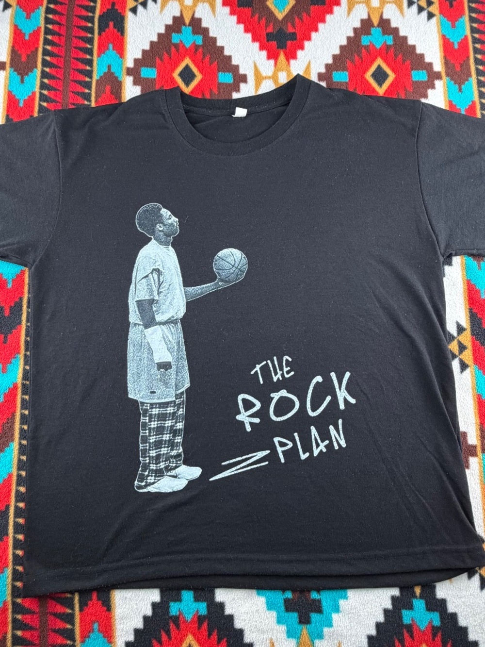 Vintage Kobe Bryant The Rock Plan Basketball Graphic T-Shirt Medium Black